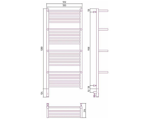 Приобрести Полотенцесушитель электрический 1200х500 черный матовый МЭМ левый Сунержа Богема с полкой 3.0 31-5808-1250 в магазине сантехники Santeh-Crystal.ru