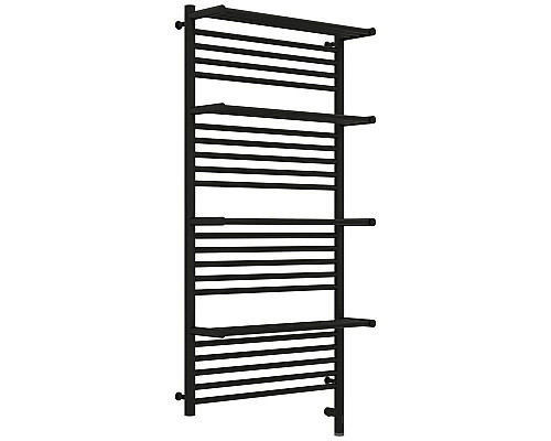 Купить Полотенцесушитель электрический 1200х600 черный матовый МЭМ правый Сунержа Богема с полкой 3.0 31-5809-1260 в магазине сантехники Santeh-Crystal.ru