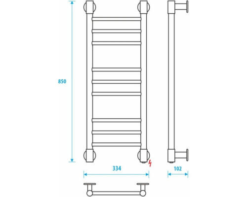 Приобрести Полотенцесушитель электрический 850x300 прямой Energy Ergo2 P EETRERGO2P853000000 в магазине сантехники Santeh-Crystal.ru