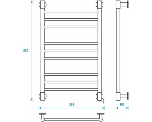 Приобрести Полотенцесушитель электрический 850x500 Energy Ergo2 P EETRERGO2P8550R903M в магазине сантехники Santeh-Crystal.ru