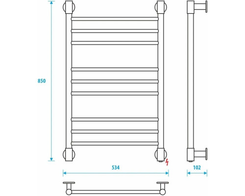 Заказать Полотенцесушитель электрический 850x500 Energy Ergo2 P EETRERGO2P8550R905M в магазине сантехники Santeh-Crystal.ru