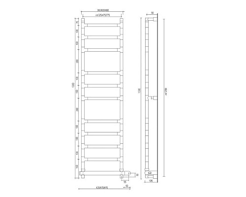 Купить Полотенцесушитель электрический Margaroli Sereno 584-11/325 хром в магазине сантехники Santeh-Crystal.ru