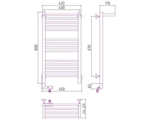 Купить Полотенцесушитель электрический 800х400 МЭМ правый Сунержа Богема с полкой 2.0 00-5207-8040 в магазине сантехники Santeh-Crystal.ru