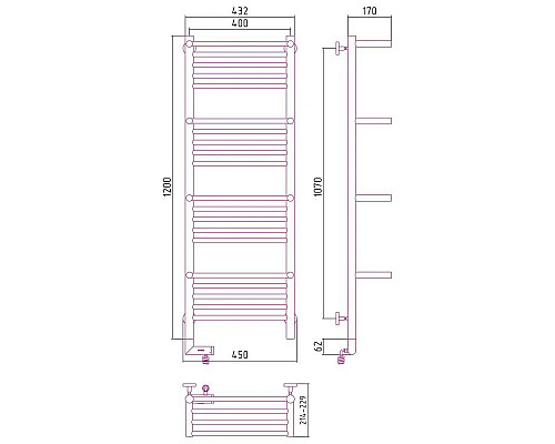 Заказать Полотенцесушитель электрический 1200х400 МЭМ левый Сунержа Богема с полкой 2.0 00-5208-1240 в магазине сантехники Santeh-Crystal.ru