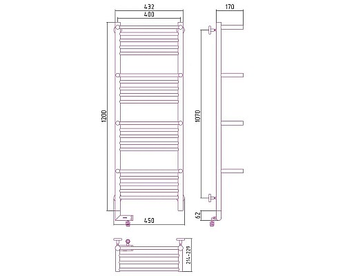 Купить Полотенцесушитель электрический 1200х400 МЭМ правый Сунержа Богема с полкой 2.0 00-5209-1240 в магазине сантехники Santeh-Crystal.ru