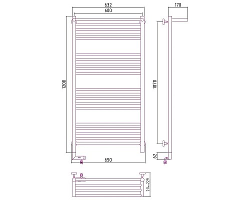 Заказать Полотенцесушитель электрический 1200х600 МЭМ правый Сунержа Богема с полкой 2.0 00-5207-1260 в магазине сантехники Santeh-Crystal.ru