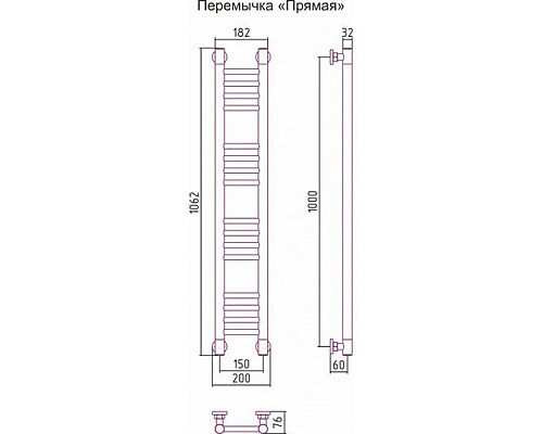 Приобрести Полотенцесушитель водяной 1000х150 шампань Сунержа Богема+ 020-0220-1015 в магазине сантехники Santeh-Crystal.ru