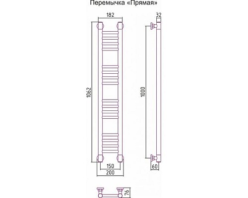 Приобрести Полотенцесушитель водяной 1000х150 античное белое золото Сунержа Богема+ 10-0220-1015 в магазине сантехники Santeh-Crystal.ru