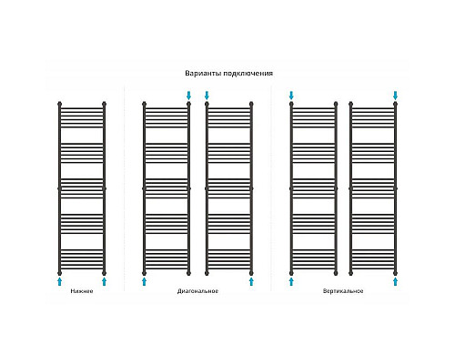 Заказать Полотенцесушитель водяной 1900х500 перемычка выгнутая состаренная бронза Сунержа Богема+ 05-0221-1950 в магазине сантехники Santeh-Crystal.ru