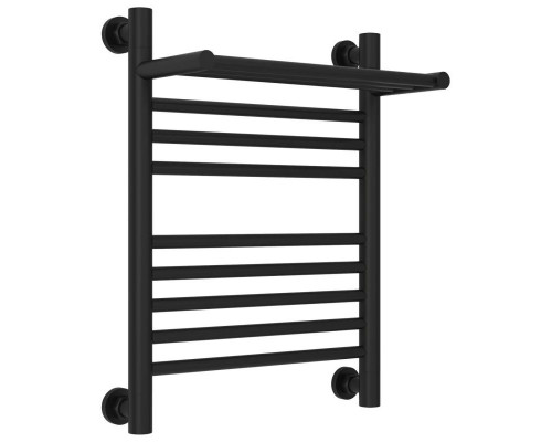 Заказать Полотенцесушитель водяной 500х400 черный матовый Сунержа Богема с полкой+ 31-0223-5040 в магазине сантехники Santeh-Crystal.ru