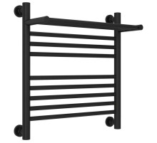 Полотенцесушитель водяной 500х500 черный матовый Сунержа Богема с полкой+ 31-0223-5050