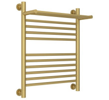 Полотенцесушитель водяной 600х500 золотой матовый Сунержа Богема с полкой+ 032-0223-6050