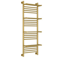 Полотенцесушитель водяной 1200х400 золотой матовый Сунержа Богема с полкой+ 032-0224-1240