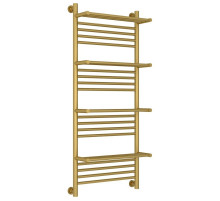 Полотенцесушитель водяной 1200х500 золотой матовый Сунержа Богема с полкой+ 032-0224-1250