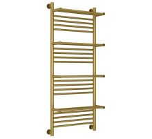 Полотенцесушитель водяной 1200х500 состаренная латунь Сунержа Богема с полкой+ 051-0224-1250