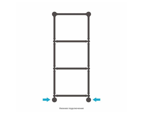 Купить Полотенцесушитель водяной 1260х500 сатин Сунержа Ренессанс 1304 071-0280-1250 в магазине сантехники Santeh-Crystal.ru