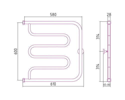 Заказать Полотенцесушитель водяной 600х600 золотой Сунержа Лира+ 03-4011-6060 в магазине сантехники Santeh-Crystal.ru