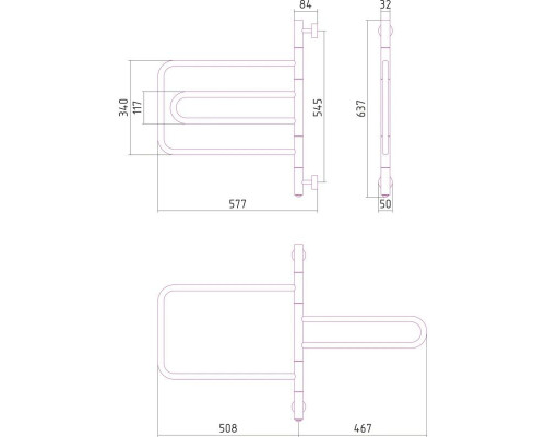 Купить Полотенцесушитель электрический 637x577 шампань матовая Сунержа Компакт 022-0820-0640 в магазине сантехники Santeh-Crystal.ru