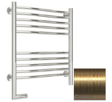 Полотенцесушитель электрический 600х500 состаренная латунь МЭМ левый Сунержа Флюид 2.0 051-5220-6050