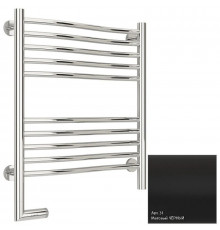 Полотенцесушитель электрический 600х500 черный матовый МЭМ левый Сунержа Флюид 2.0 31-5220-6050