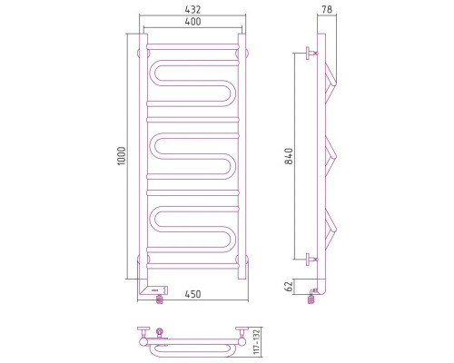 Приобрести Полотенцесушитель электрический 1000х400 черный матовый МЭМ правый Сунержа Элегия 2.0 31-5219-1040 в магазине сантехники Santeh-Crystal.ru