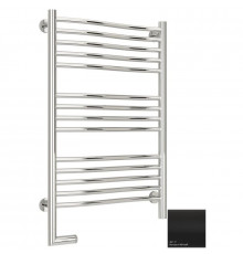 Полотенцесушитель электрический 800х500 черный матовый МЭМ левый Сунержа Флюид 2.0 31-5220-8050