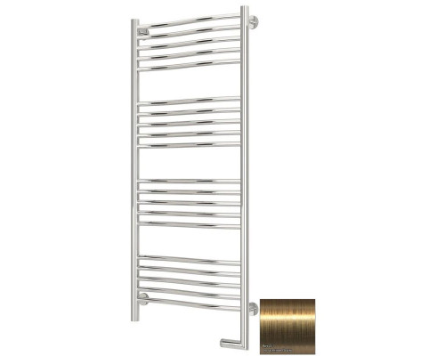 Приобрести Полотенцесушитель электрический 1200х500 состаренная латунь МЭМ правый Сунержа Флюид 2.0 051-5221-1250 в магазине сантехники Santeh-Crystal.ru