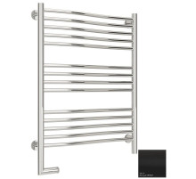 Полотенцесушитель электрический 800х600 черный матовый МЭМ левый Сунержа Флюид 2.0 31-5220-8060