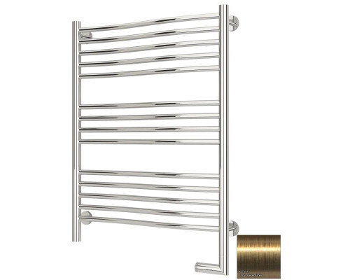 Купить Полотенцесушитель электрический 800х600 состаренная латунь МЭМ правый Сунержа Флюид 2.0 051-5221-8060 в магазине сантехники Santeh-Crystal.ru