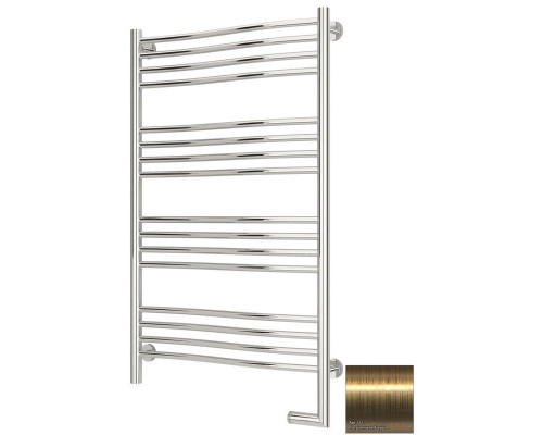 Заказать Полотенцесушитель электрический 1000х600 состаренная латунь МЭМ правый Сунержа Флюид 2.0 051-5221-1060 в магазине сантехники Santeh-Crystal.ru