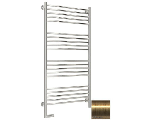 Купить Полотенцесушитель электрический 1200х600 состаренная латунь МЭМ левый Сунержа Флюид 2.0 051-5220-1260 в магазине сантехники Santeh-Crystal.ru