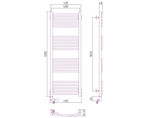 Приобрести Полотенцесушитель электрический 1200х400 античное белое золото МЭМ правый Сунержа Аркус 2.0 10-5605-1240 в магазине сантехники Santeh-Crystal.ru