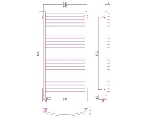 Заказать Полотенцесушитель электрический 1200х600 белый матовый МЭМ левый Сунержа Аркус 2.0 30-5604-1260 в магазине сантехники Santeh-Crystal.ru