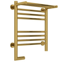 Полотенцесушитель электрический 500х400 золотой МЭМ левый Сунержа Богема с полкой 2.0 03-5206-5040