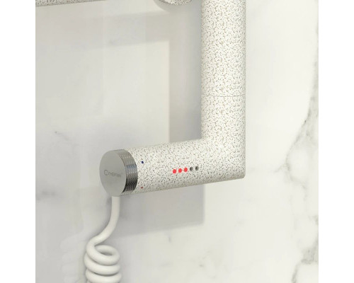 Заказать Полотенцесушитель электрический 500х400 античное белое золото МЭМ левый Сунержа Богема с полкой 2.0 10-5206-5040 в магазине сантехники Santeh-Crystal.ru