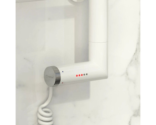 Приобрести Полотенцесушитель электрический 500х400 белый глянец МЭМ левый Сунержа Богема с полкой 2.0 12-5206-5040 в магазине сантехники Santeh-Crystal.ru