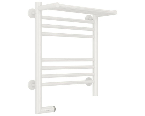 Приобрести Полотенцесушитель электрический 500х400 белый глянец МЭМ левый Сунержа Богема с полкой 2.0 12-5206-5040 в магазине сантехники Santeh-Crystal.ru