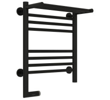 Полотенцесушитель электрический 500х400 черный матовый МЭМ левый Сунержа Богема с полкой 2.0 31-5206-5040