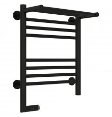 Полотенцесушитель электрический 500х400 черный матовый МЭМ левый Сунержа Богема с полкой 2.0 31-5206-5040