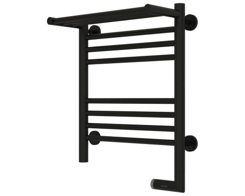 Заказать Полотенцесушитель электрический 500х400 черный матовый МЭМ правый Сунержа Богема с полкой 2.0 31-5207-5040 в магазине сантехники Santeh-Crystal.ru