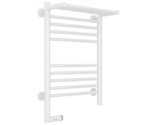 Приобрести Полотенцесушитель электрический 600х400 белый глянец МЭМ левый Сунержа Богема с полкой 2.0 12-5206-6040 в магазине сантехники Santeh-Crystal.ru