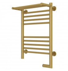 Полотенцесушитель электрический 600х400 золотой матовый МЭМ правый Сунержа Богема с полкой 2.0 032-5207-6040