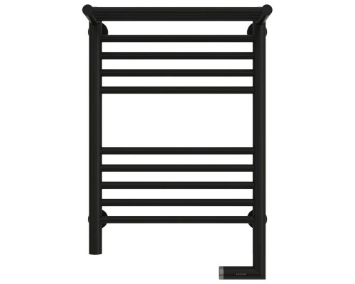Купить Полотенцесушитель электрический 600х400 черный матовый МЭМ правый Сунержа Богема с полкой 2.0 31-5207-6040 в магазине сантехники Santeh-Crystal.ru