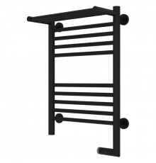 Полотенцесушитель электрический 600х400 черный матовый МЭМ правый Сунержа Богема с полкой 2.0 31-5207-6040