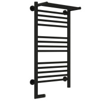 Полотенцесушитель электрический 800х400 черный матовый МЭМ левый Сунержа Богема с полкой 2.0 31-5206-8040