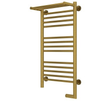 Полотенцесушитель электрический 800х400 состаренная латунь МЭМ правый Сунержа Богема с полкой 2.0 051-5207-8040