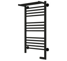 Полотенцесушитель электрический 800х400 черный матовый МЭМ правый Сунержа Богема с полкой 2.0 31-5207-8040