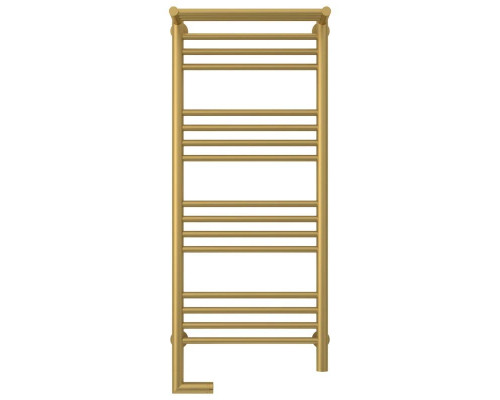 Купить Полотенцесушитель электрический 1000х400 золотой матовый МЭМ левый Сунержа Богема с полкой 2.0 032-5206-1040 в магазине сантехники Santeh-Crystal.ru