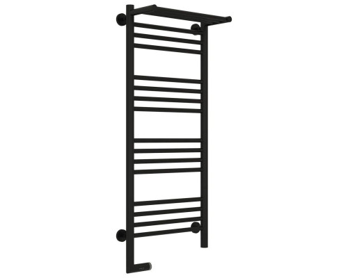 Приобрести Полотенцесушитель электрический 1000х400 черный матовый МЭМ левый Сунержа Богема с полкой 2.0 31-5206-1040 в магазине сантехники Santeh-Crystal.ru