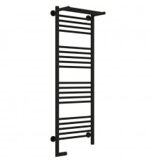 Полотенцесушитель электрический 1200х400 черный матовый МЭМ левый Сунержа Богема с полкой 2.0 31-5206-1240